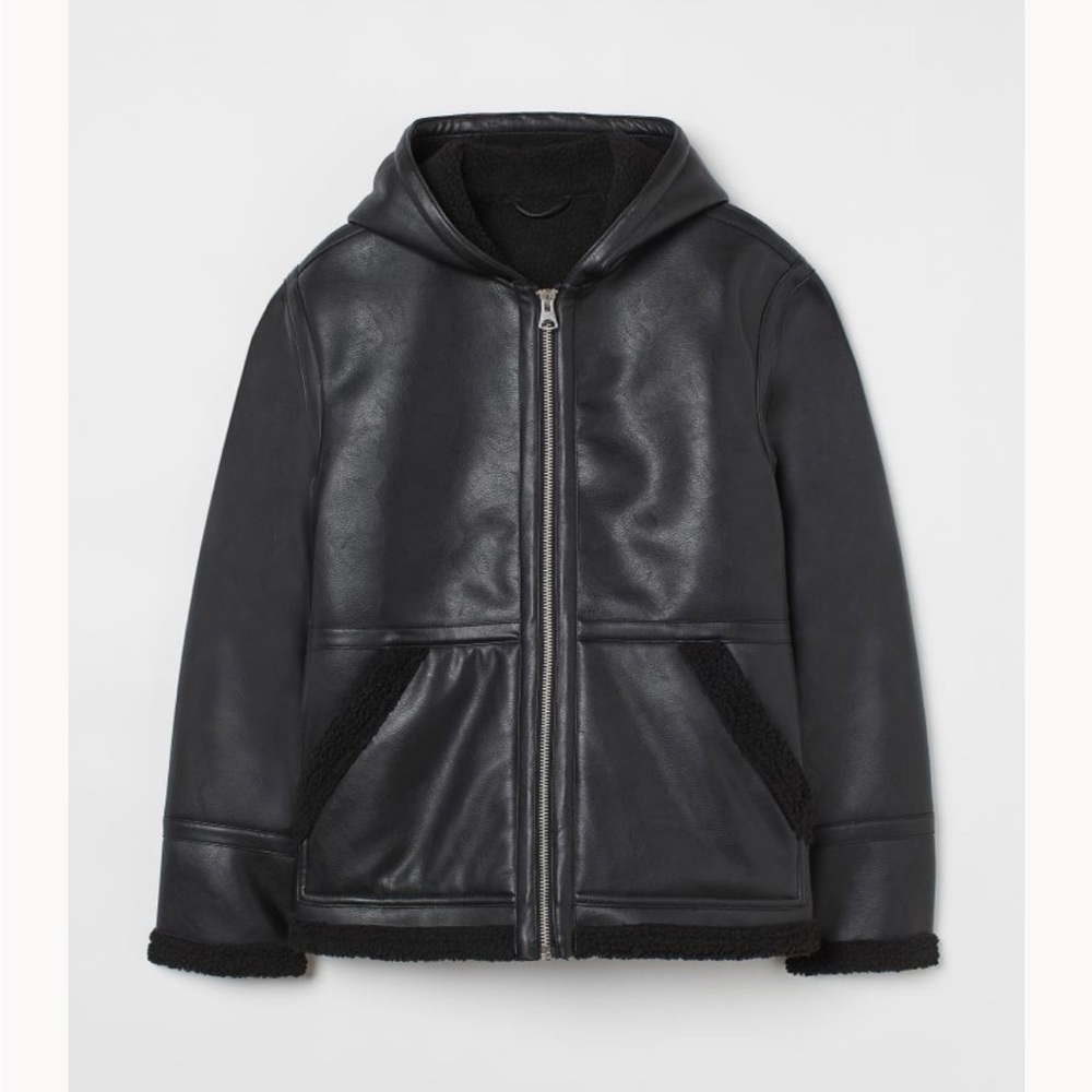Faux Shearling-lined Hooded Jacket